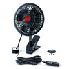 Emerson EM-346BK Oscillating Car Fan, DC 12V, Black, 2 Wind