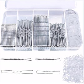 SAJDBASFG 300PCS Hair Clips Set - Elegant Metal silver Hair Accessories and Hair Pins for Women,Non-Slip Hair Clips for Daily Use.(Silvery)