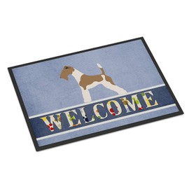 Caroline's Treasures BB8284JMAT Wire Fox Terrier Welcome Door Mat, Indoor Rug or Outdoor Welcome Mat 24x36 Doormat, 24H X 36W, Multicolor