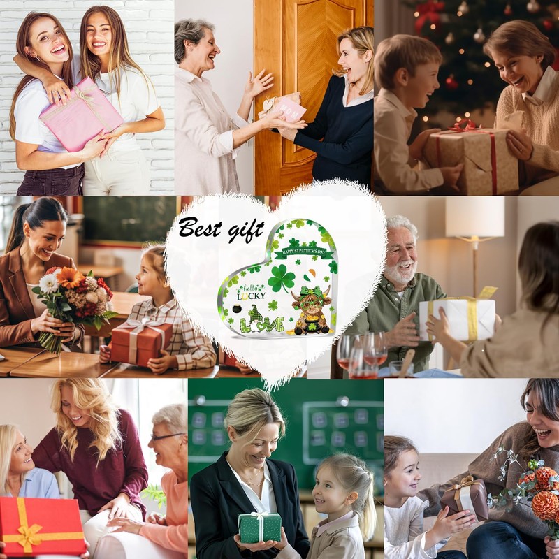 YAANUNULU Happy St Patricks Day Decor Gifts for Table Office