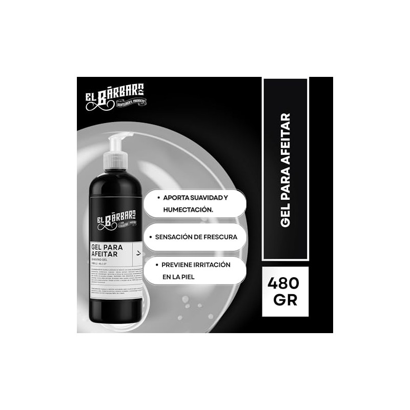Gel Para Afeitar Con Menta y Aloe Vera - Permite
