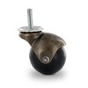 1-1/2" Diameter Antique Brass Swivel Hooded PVC Ball Caster 5/16-18