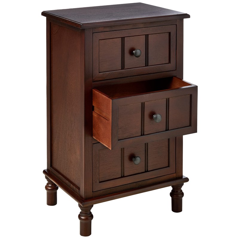 Decor Therapy Simplify Three Drawer Wood Accent Cabinet Side Table,