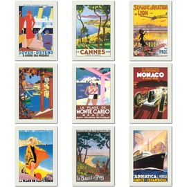Olivia Samuel 9 x Old Time Travel Posters from A4 Size on thick 350gsm card. ** UNFRAMED **