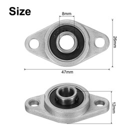 uxcell 4pcs KFL08 Pillow Block Bearings 8mm Bore Bearing Units Zinc Alloy Flange Mounted Bearing Housing, P6(ABEC3)