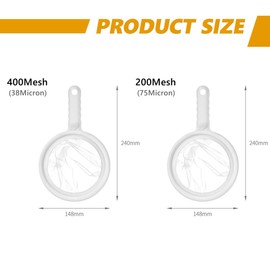 Pack of 2 Kitchen Strainer Plastic (200/400 Mesh), Ultra Fine Funnel Filter, Kitchen Strainer, Reusable Filter Cloth, Filter Bag for Juice, Milk, Coffee, Tea 8