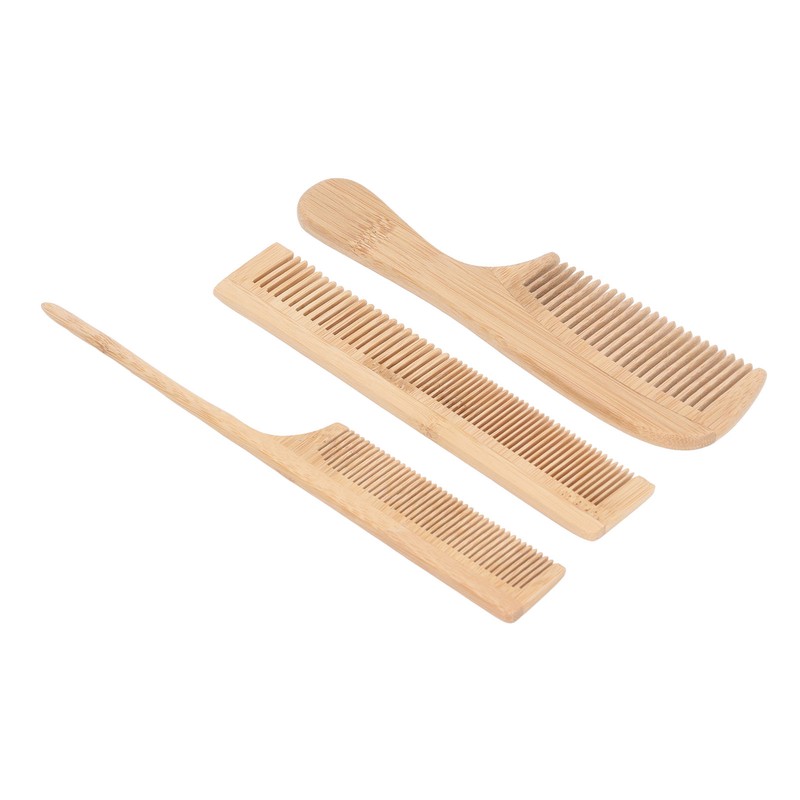 6pcs Bamboo Hair Comb Set for Barber Anti Static Heat