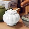 Ursword Iridescent Sugar Bowl with Lid and Spoon, Ceramic Sugar