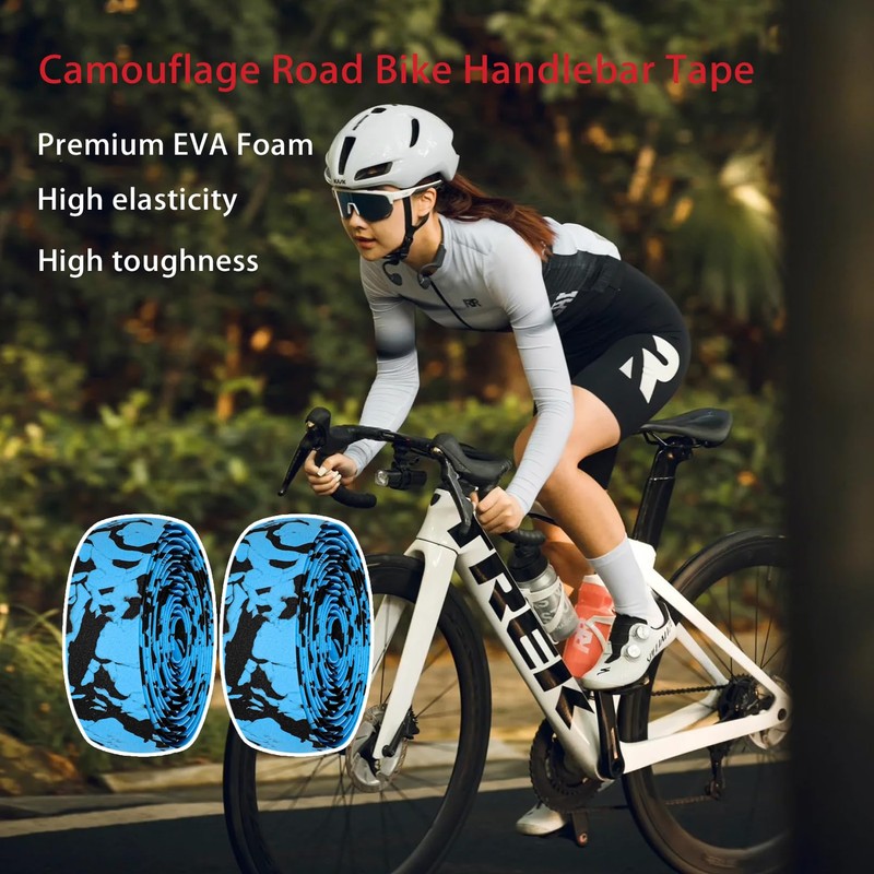Bumlon Road Bike Handlebar Tape,EVA Cycling Handle Grip Wrap,Black &