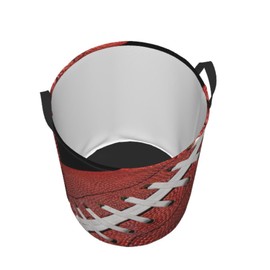 American Foottball Ball Laundry Basket, Soccer BallDirty Clothes Laundry Hamper for Bedroom Bathroom College Dorm Nursery Toy Organizer Storage Basket Funny Oxford Cloth Tote Bag 19.6x15.7 Inch