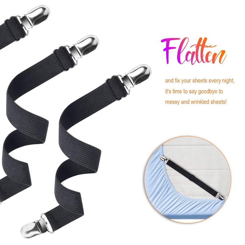Sopito Bed Sheet Suspenders, 4PCS Adjustable Bed Sheet Holder Straps