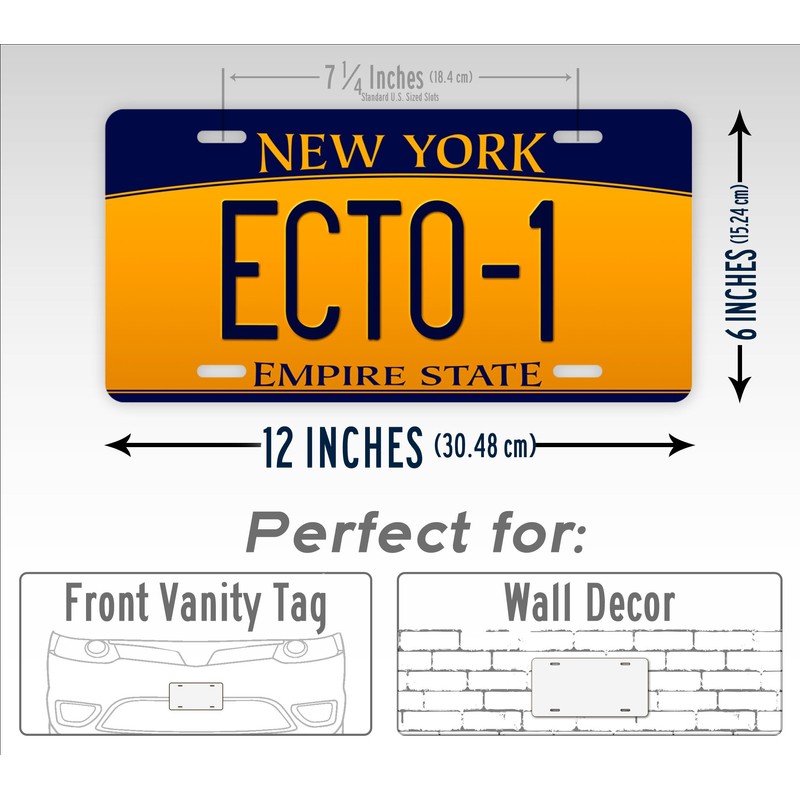 Ghostbusters Movie Prop License Plate New York ECTO-1 Novelty Auto