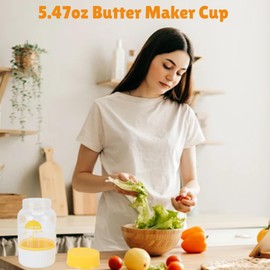 5.47oz Butter Maker Cup, Buttercup Butter Maker, Multifunctional Cream Separator Butter Making Bottle, Plastic Butter Maker Jar for Kitchen Cooking Baking