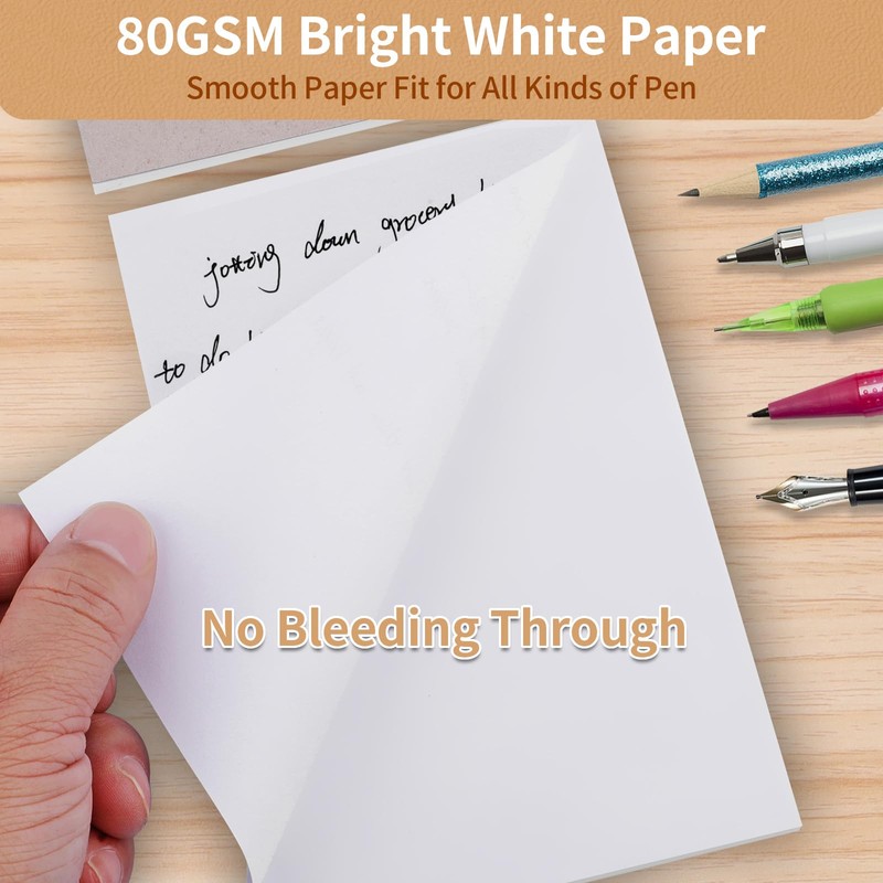 Note Pads 4x6 in, 10 Pack Blank Server Notepad, 50