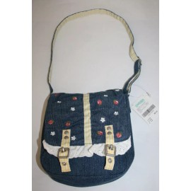 Gymboree VNTG Gymboree Jean Crossbody Bag for Kids Embroidered Strawberries Flowers NWT