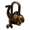 Purpledip Brass Padlock/Lock in Antique Handmade Camel Shape for Security