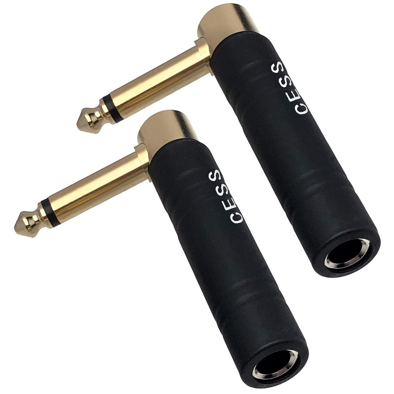 CNCESS CESS-190 Guitar Plug Adapter Right Angle 1/4 Inch TS