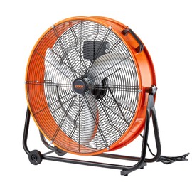 VEVOR 24" Industrial Drum Fan, 8600 CFM High Velocity Floor Fan with 3-Speed Control, 360° Tilt & 0-2h Timer for Warehouse, Workshop, Factory, Basement