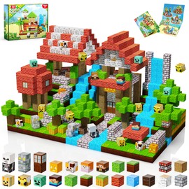 ToyUnited 200 Pieces Magnetic Blocks Forest Castle Magnetic Building Blocks, Cute Fun Game Montessori Sensory Stacking Toys for Kids Aged 3 4 5 6 7 8 9 10 11 12 Year Old Boys Girls Gift Christmas
