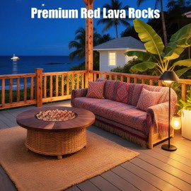 vchin 10 Pounds Red Lava Rocks for Fire Pits, Fireplaces, Perfect for Gas Log Sets, Gas Grills, Landscape Design, Suitable for Both Indoor and Outdoor Applications (1.2"-2")