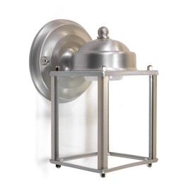 CORAMDEO Outdoor LED Square Coach Light for Porch, Patio, Deck, Barn, Wet Location, Built in LED Gives 75W of Light from 9.5W of Power, 800 Lumens, 3K, Durable Nickel Finish & Clear Glass