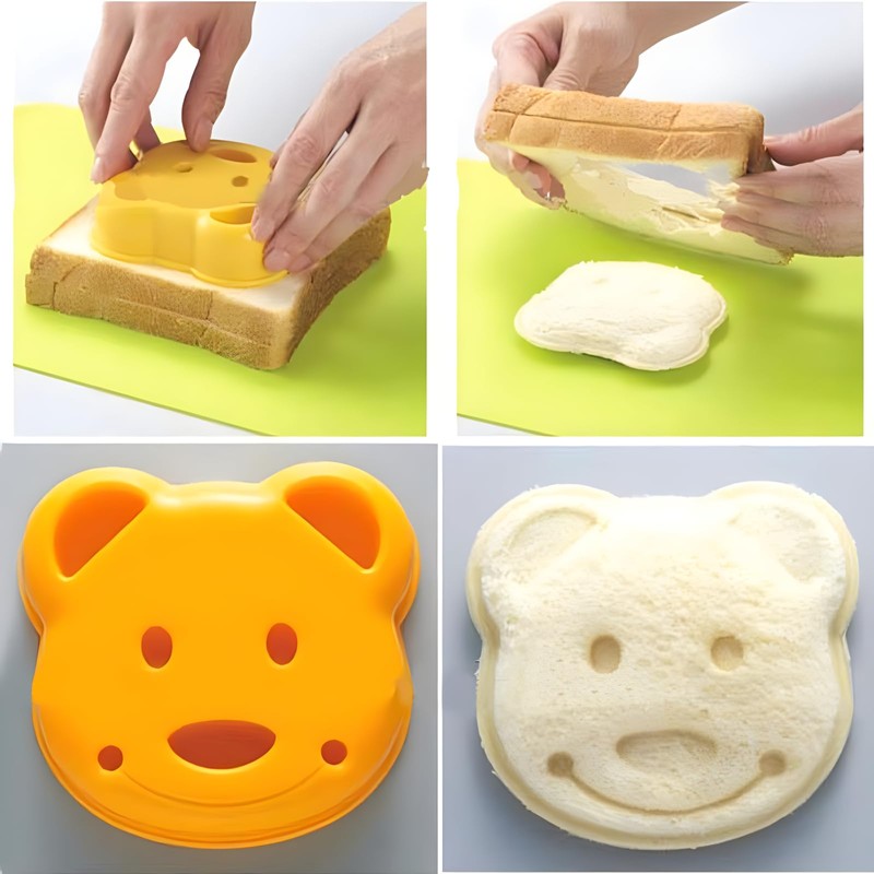 YOFAN 7pcs Bear Shape Sandwich Mold Cutters Set,Bread Sandwich Shapers