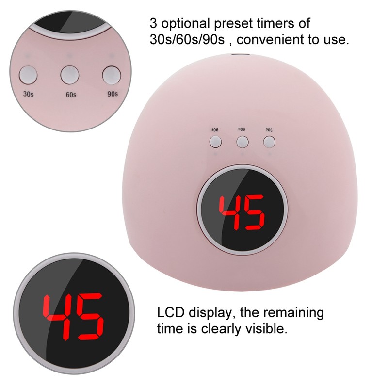 24W LCD Display UV Nail Dryer Dual Light Sources Gel