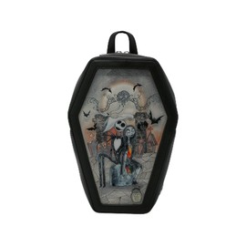 The Nightmare Before Christmas Jack & Sally Pin Collector Coffin Mini Backpack BLACK NONE