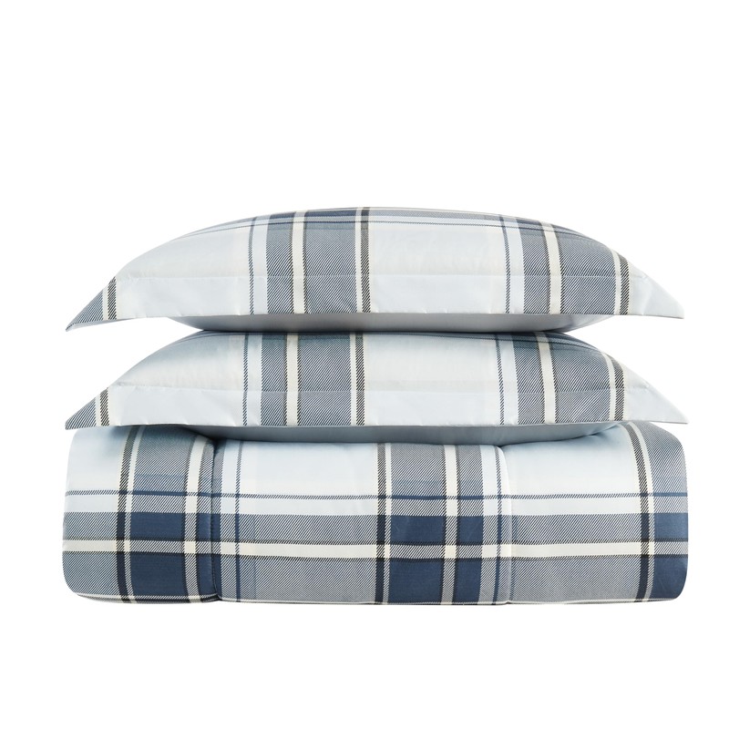 London Fog Nottingham Plaid Comforter Set Multiple Polyester 3-Piece Full/Queen