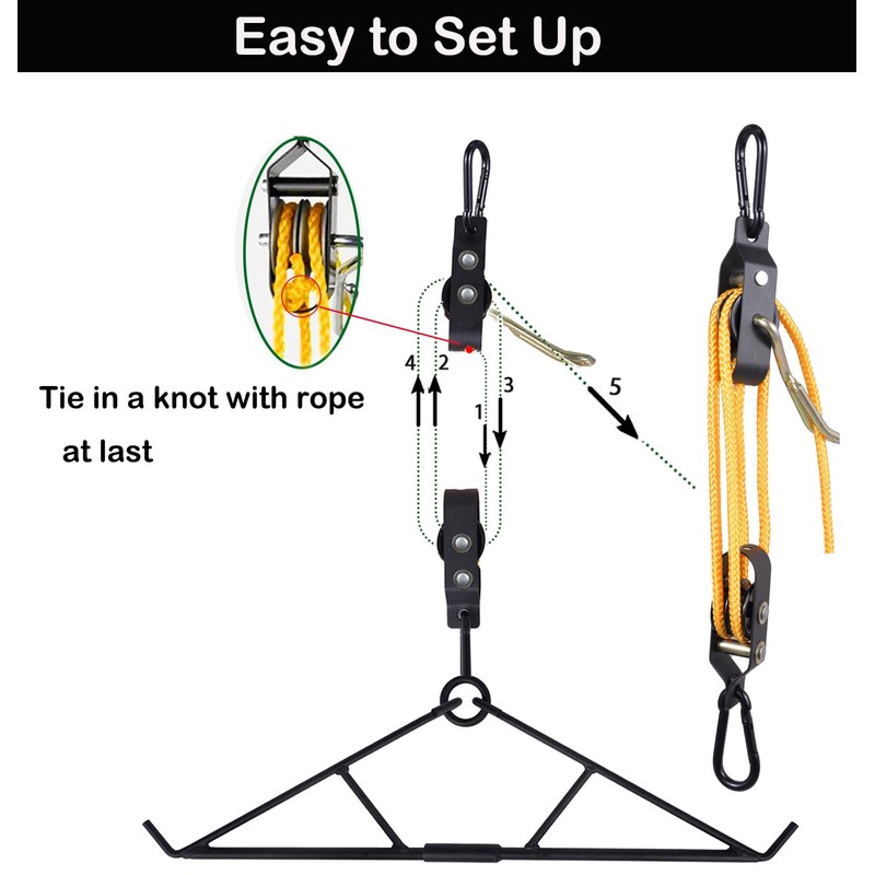 WHSSFINE Deer Hanger for Skinning, Deer Hunting Game Hoist Pulley