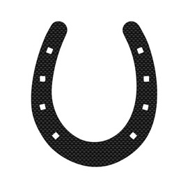 Simple Horseshoe Decal Vinyl Sticker Auto Car Truck Wall Laptop | Carbon Fiber | 4" x 5.5"