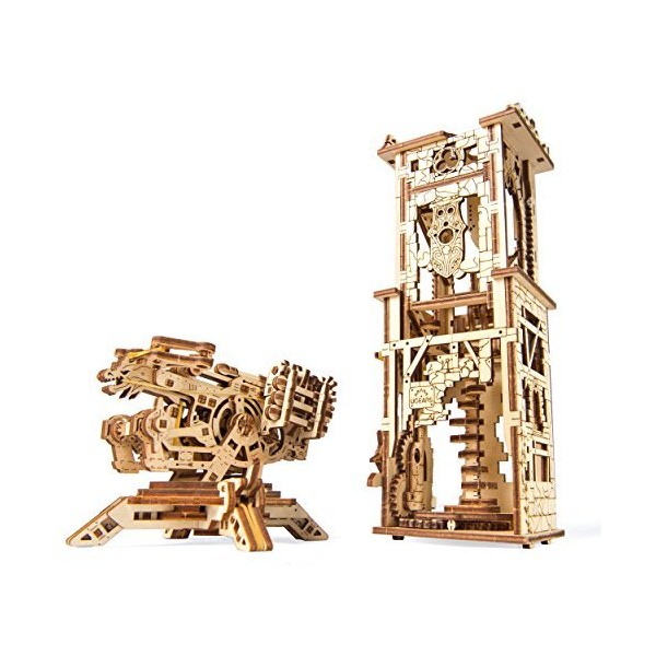 UGEARS Archballista-Tower Mechanical 3D Model, Wooden Brainteaser for Adults and Teens, Birthday Gift