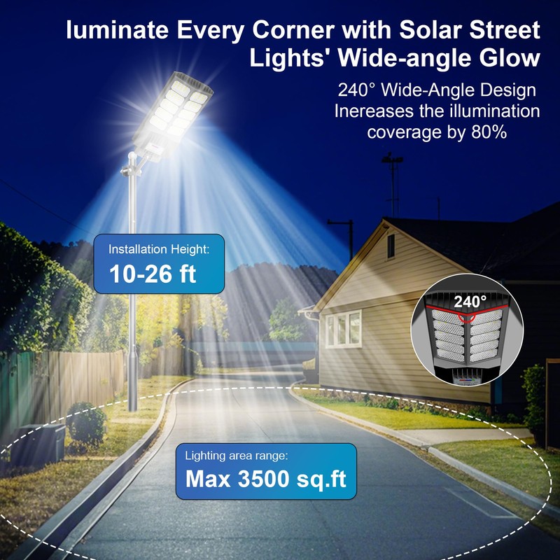 XCQMHF Solar Street Lights Outdoor Waterproof Dusk to Down with