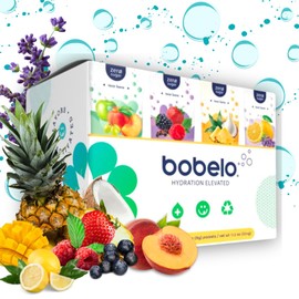Bobelo Self Carbonating Hydration Packets, Variety, 40 Pack, Sparkling Water & Soda Alternative, Sugar Free Electrolytes Powder Packets, Water Enhancer Drink Mix, Low Calorie, Keto Friendly