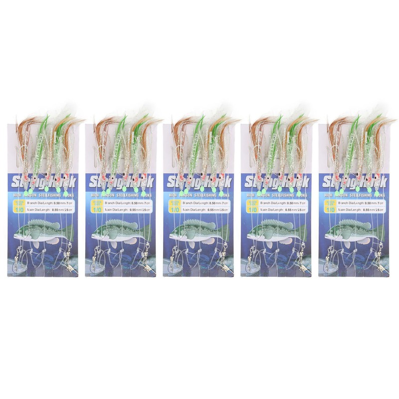 5 Set Octopus Simulation Fishing Rigs Luminous Fishing Lure Bait
