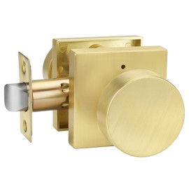 goldenwarm Privacy Gold Interior Door Knob, Zinc-Alloy Heavy Duty Interior Door Knob Bedroom, Contemporary Brass Door Knob Privacy, Brushed Gold Door Knob Interior for Bathroom(1 Pack)