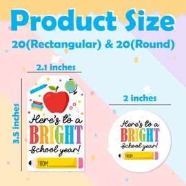 Here’s to A Bright School Year Back to School Stickers-Colorful Letters First Day to School Gifts-40PCS Teacher Reward Labels-Classroom Party for Teens Students Decorations & Supplies-A03