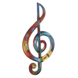 Colorful Treble Clef Metal Wall Decor