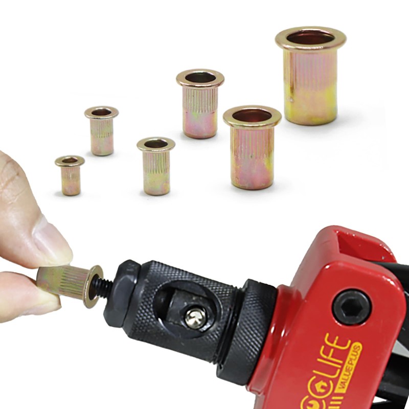 CCLIFE 150-Piece Rivet Nut Assortment Steel Thread Rivet Nutsert Cap