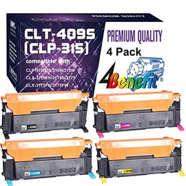 4-Pack 4Benefit Compatible CLT-K409S CLT-C409S Toner Cartridge CLP-315 Used for CLP-310 CLP-310N 315W CLX-3170FN 3175N CLX-3175 CLX-3175FN Printer (BK/C/M/Y)