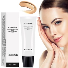 Skin Tone Adjusting CC Cream SPF 50, CC Cream Colour Correcting Self Adjusting for Mature Skin Full-Coverage Foundation, Skin Concealer Brightening Skin Tone-Natural Colo