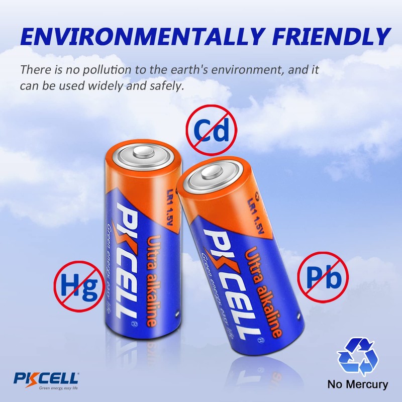 PKCELL 10 pilas alcalinas de 1,5 V E90 LR1 MN9100