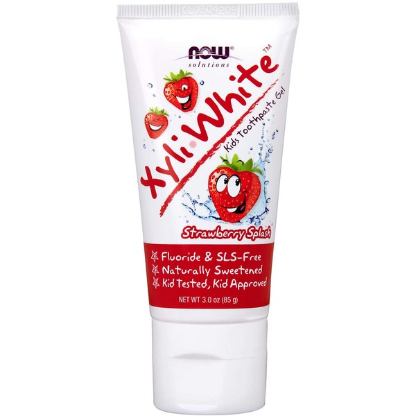 NOW Solutions, Xyliwhite Toothpaste Gel for Kids, Strawberry Splash Flavor, Kid Approved! 3-Ounce