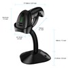 Bluetooth Barcode Scanner with Stand，2.4G Wireless & USB 2D QR