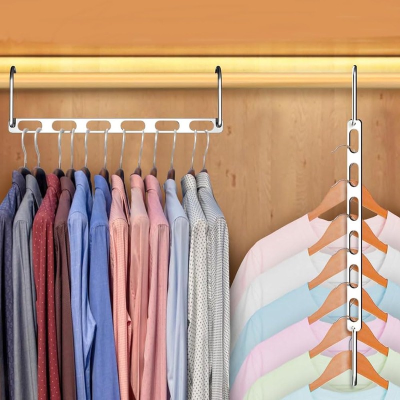 10 PCS Hangers Space Saving Metal Closet Organizers Saver Clothes