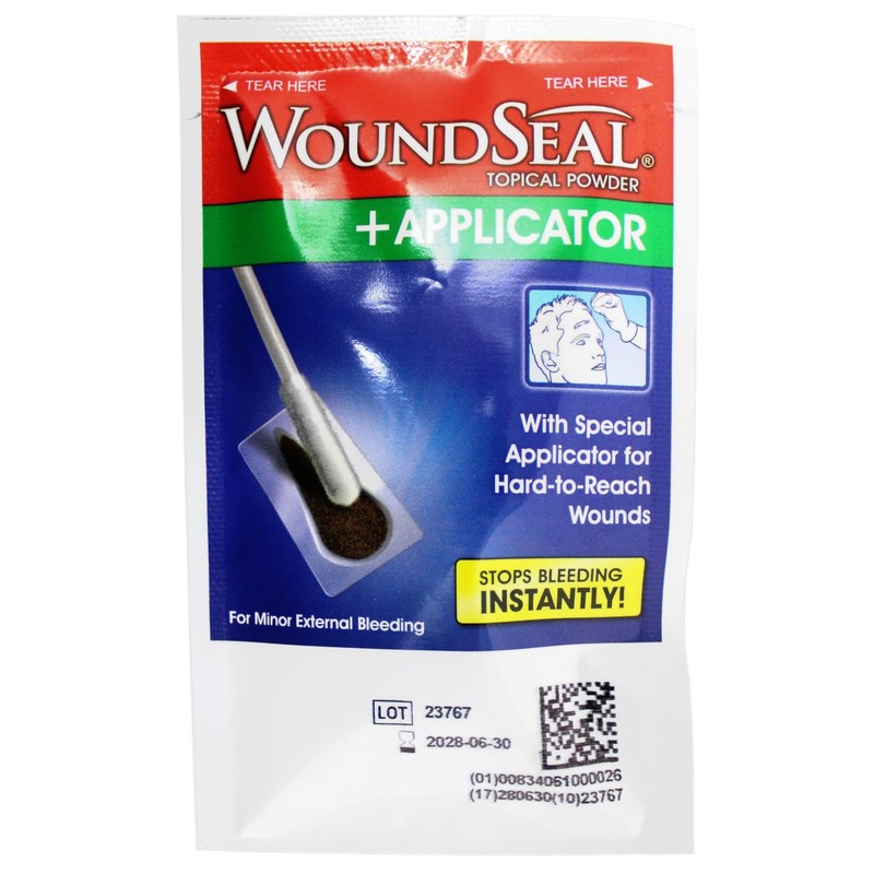 WoundSeal Topical Powder + Applicator for Minor External Bleeding, 4
