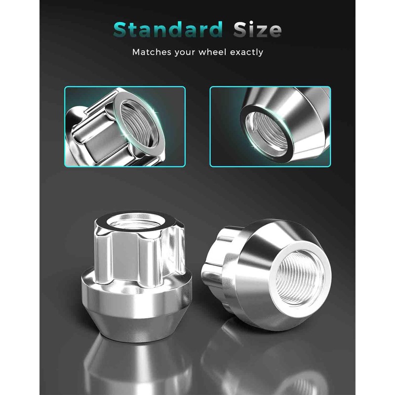 4 Chrome M12x1.5 Anti-Theft Wheel Locking Open End Lug Nut