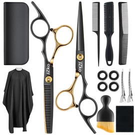 Haarschere Set, 15 Stücke Friseurschere Set Friseurscheren Profi 6,7 Zoll Haarschneideschere Hohe Qualität 440C Delstahl Haarschneide Set für Damen Herren Kinder Familie Friseursalon