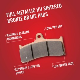 Sixity Front Rear Sintered Brake Pads 2008-2012 for Kawasaki EX250F Ninja 250R Set Full Kit J8F J9F JAF JBF JCF Complete