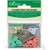 Clover Flower Head Pins Boxed, 100 Per Pack